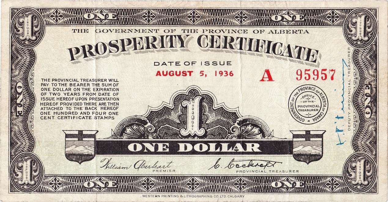 Recto of a Prosperity Certificate